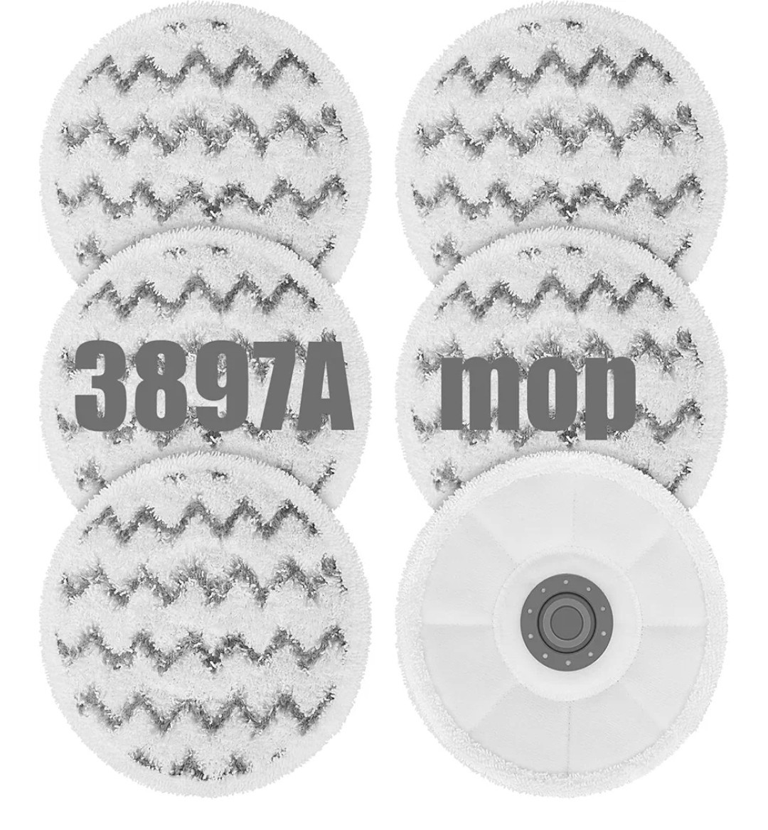 6 Pack 3897A Pads Fit for Bissell SpinWave SmartSteam Scrubbing Steam Mop Cleane