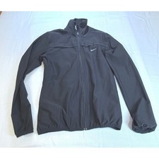 Nike Dri Fit Black Full Zip Athletic Jacket Lightweight Breathable Size M