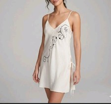 Y2K Victoria  s Secret Silk Ivory Cream Embroidered VTG Nightgown M Whimsygoat