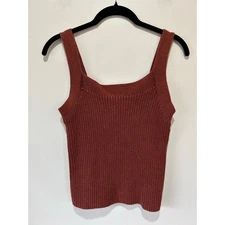 GAP cotton knit tank ribbed size S rust color fall boho festival 