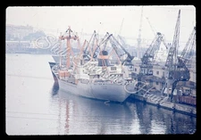 Harbor Cargo Ship 35mm Slide 1970s