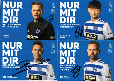8 Cartes Autographes MSV Duisburg – Signatures Originales – Fußball
