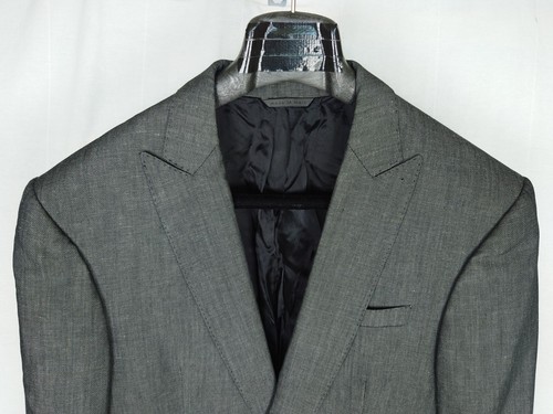 John Varvatos Mainline Gray Peak Lapel 2-Piece Suit Wool/Linen EU 50 US 40 R - Picture 2 of 15