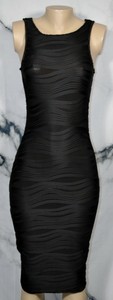 ALMOST-FAMOUS-Black-Textured-BodyCon-Sleeveless-Dress-Small-Unlined-Poly-Spandex