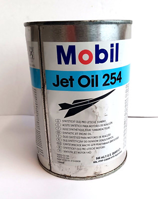 1 Quart Mobil Jet Oil 254 Jet Engine OIL Full Can sealed.