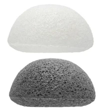 Natural Organic Skin Beauty Face Acne Cleanse Detox Wash Makeup Puff Sponge SET