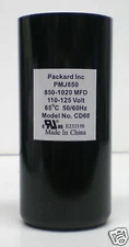 Packard PMJ850 Motor Start Capacitor. 850-1020 MFD UF / 110-125 VAC