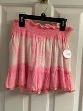 NWT-Girls Justice Pink/White Skirt With Built-In Shorts-Size 14-16