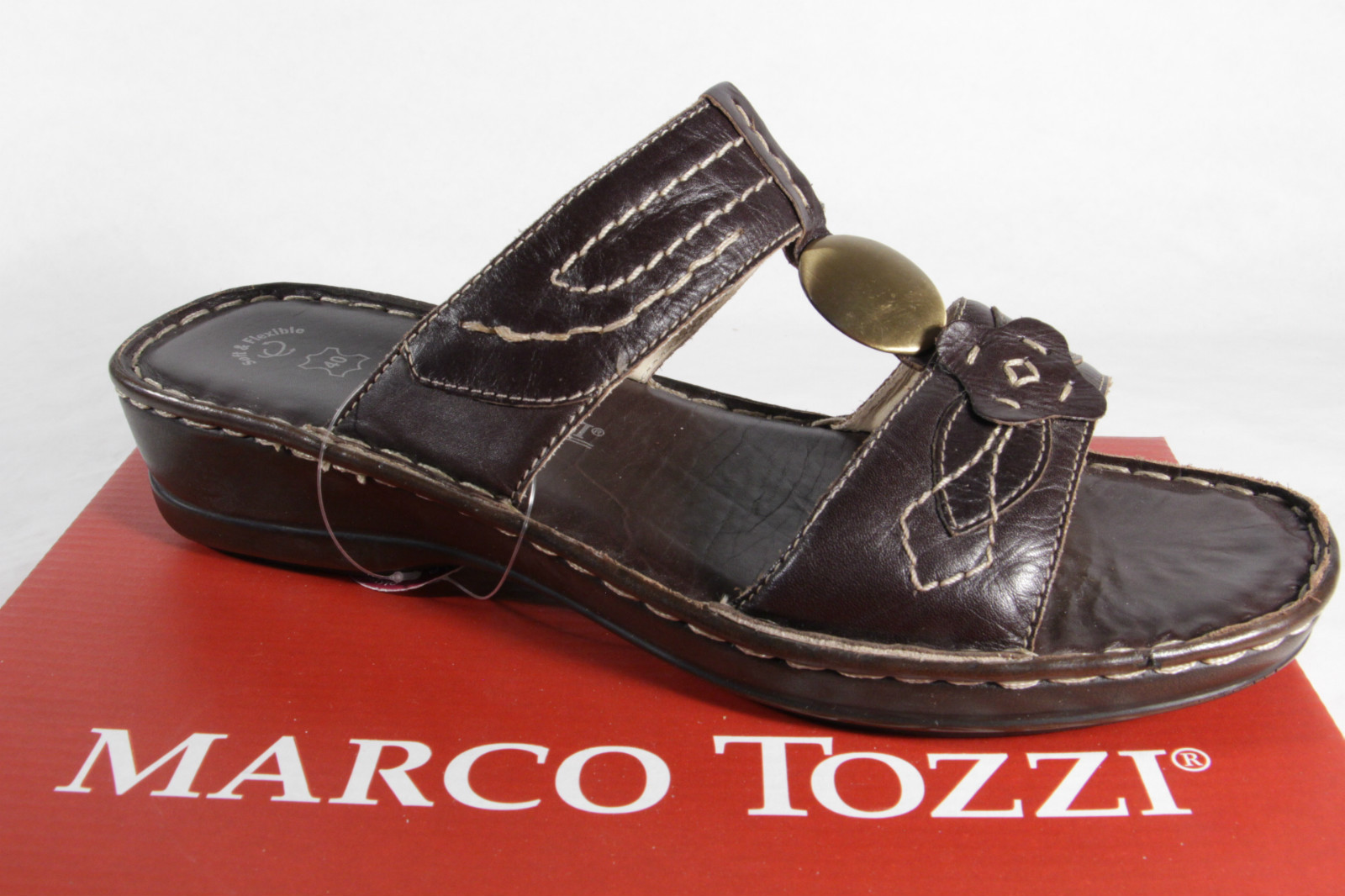 APL Marco Tozzi sandali donna vera pelle marrone NUOVI!