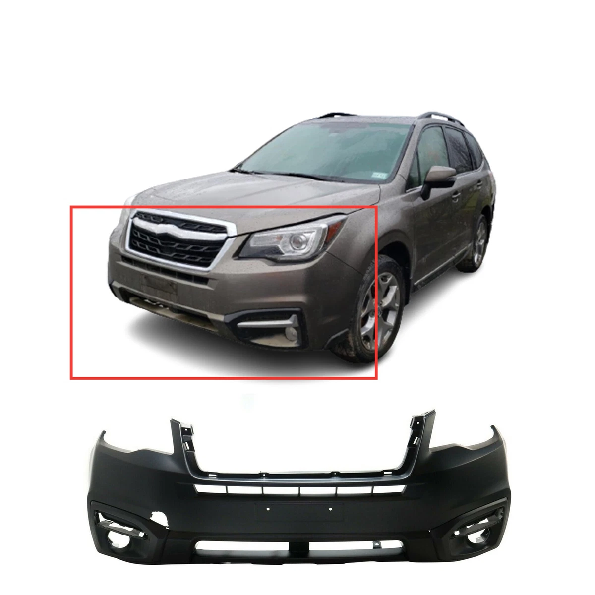 Primed Front Bumper Cover Fascia for 2017 2018 Subaru Forester 2.5i Sport