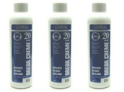 BL Loreal Oreor Creme 20 Volume Developer 8 oz - THREE  PACK