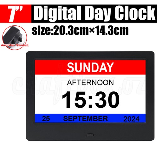 7/8/10 LED Dementia Digital Calendar Clock Alarm Extra Large Day Week Month Year - Picture 16 of 24