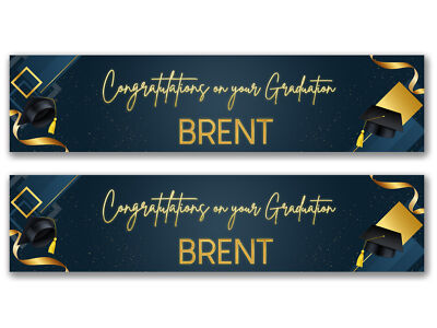 2 x personalisierte Abschlussbanner - beliebiger Name, Alter und Anlass individuell/Party