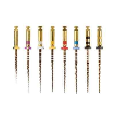 Dental R+ Taper Gold Rotary Files F1,F2,F3,F4,F5,S1,S2,SX-F3,SX 25mm 6 file/pK