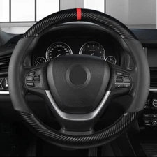 For BMW Car Steering Wheel Cover No-slip Carbon Fiber Leather Car Accessories