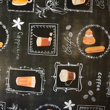 Nappe de Table en Toile Cirée Café Noir 06212-01 Carré Rond Oval