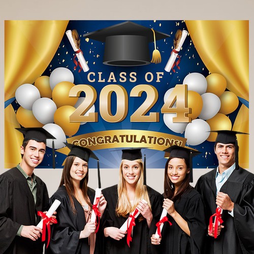 In Class of 2024 Graduation Party Backdrop Banner Graduation Backdrop Sign