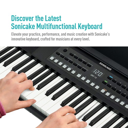 Sonicake 61 Key Digital Piano Portable Keyboard for Beginners Built-in Bluetooth - Picture 2 of 7