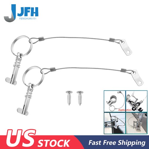 2-Pack 316 Stainless Steel Quick Release Pins - 1/4" Diameter, 1.66" Overall Length, For Bimini Tops & Marine Use - View #9