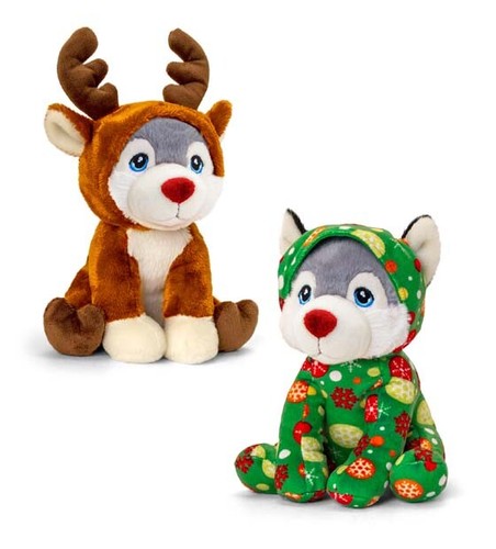 SALE Keel Toys Christmas Husky Keeleco Reindeer Pyjamas Dog Xmas Soft Plush 20cm - Picture 4 of 4