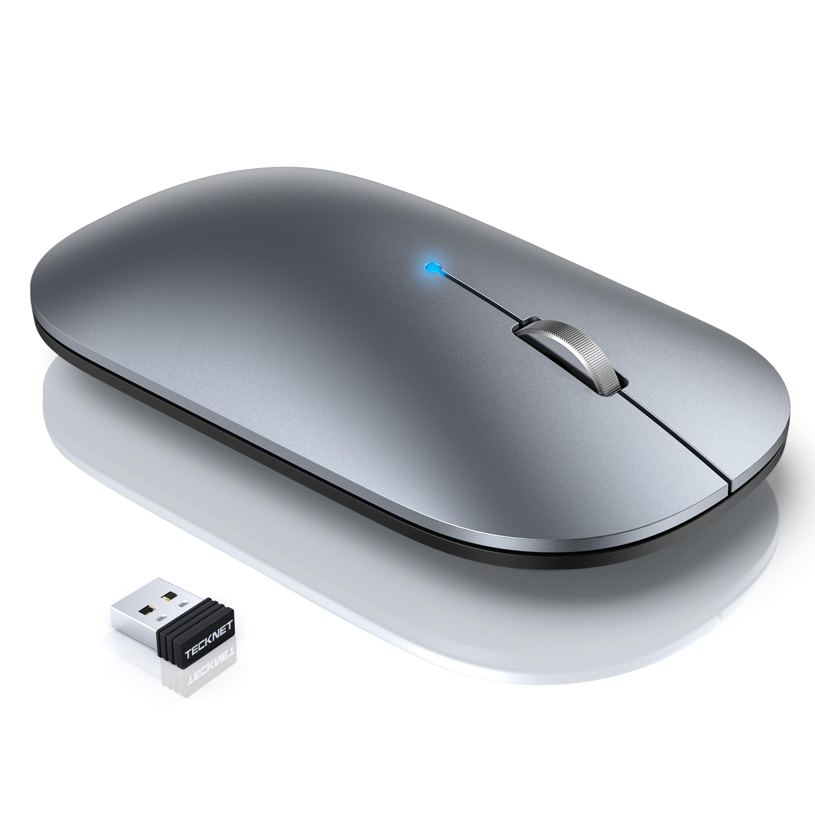 TECKNET Wireless Silent Mouse BT5.0 3.0 2.4GHz with USB Receiver