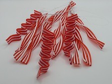 LOT OF 15 Christmas Peppermint Candy land Red White Swirl Candy Cane Ornaments
