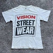 Vintage 80s 1987 Vision Street Wear Skateboard T-Shirt Double Sided Size Medium