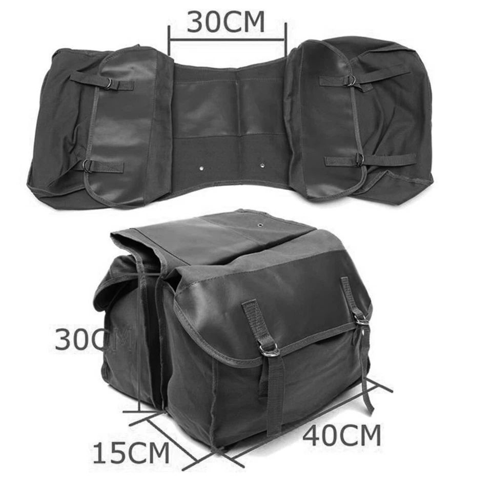 Bolsas de sillín de dos bolsillos bolsa de almacenamiento de lona trasera para almacenamiento de motocicletas bicicletas Foto 2 de 4