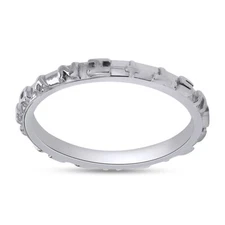 Jesus I Trust In You Ring For Unisex 14K White Gold Plated 925 Solid Silver