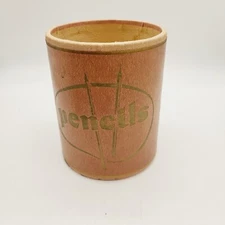 Vintage STYLECRAFT Pencil Pen Cup 4" Office Desk Organizer Dusty Pink and Gold