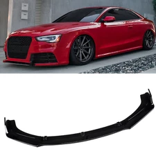 Front Bumper Lip Body Kit Spoiler Gloss Black For Audi S3 S4 A4 A5 A6 Protector