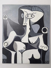 Reproduction Tableau peinture acrylique PICASSO "Femme assise" 40 cm X 50 cm