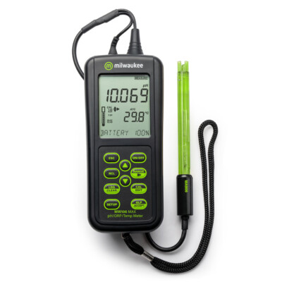 Milwaukee MW106 MAX Waterproof pH/ORP/Temp Logging Portable Meter for Brewers, 