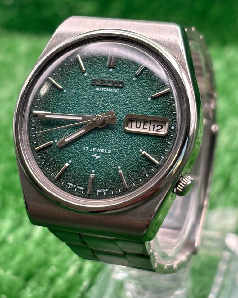 Винтажные автоматические мужские часы Seiko 5 || зеленый циферблат || 17 камней - Изображение 4 из 4