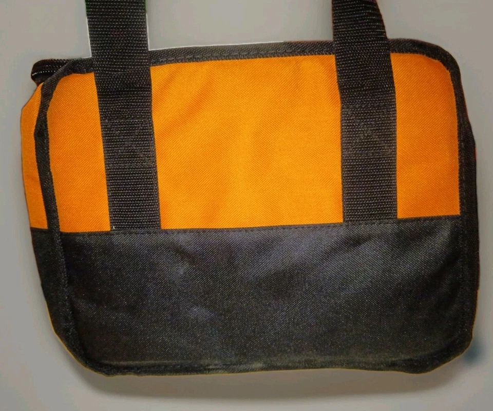 Ridgid 12” x 9” x 8” Heavy Duty Contractors Tool Bag Case Zip Around Top Orange  - Image 2 of 4