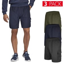 Lot de 3 pi?ces Bermudes homme coton cargo poches lat?rales pantalon short...