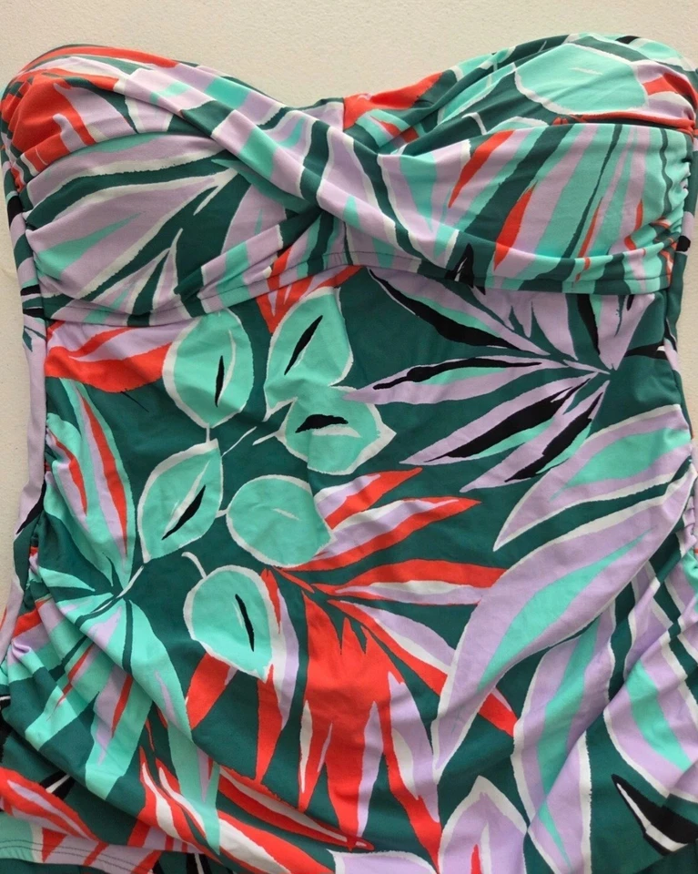 Traje de baño para mujer Anne Cole XL picante tropical torcido frontal una pieza nuevo con etiquetas Foto 2 de 4