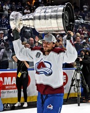 Samuel Girard Avalanche Unsigned 2022 Stanley Cup Champs Raising Cup Photo