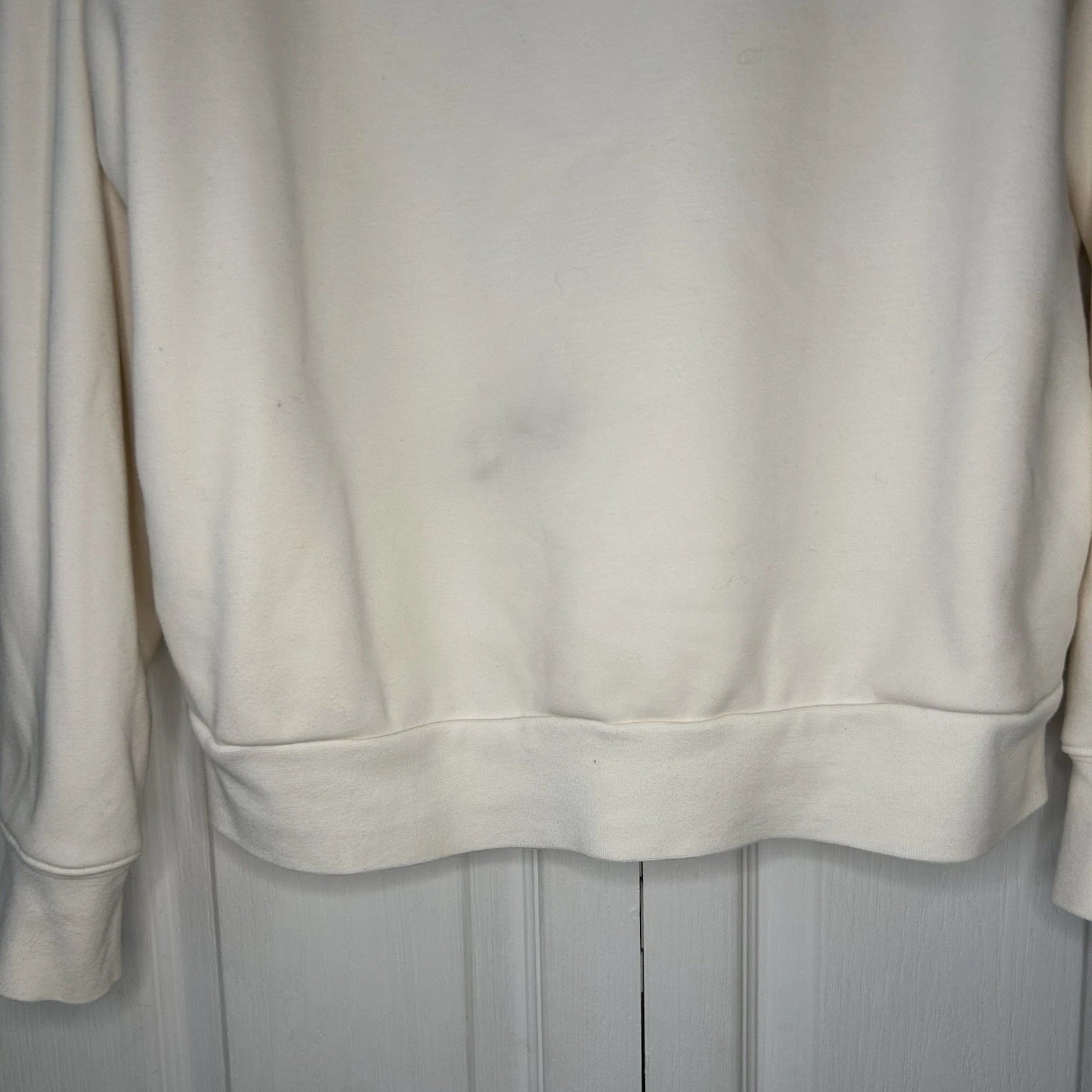 OFF WHITE Felpa con cappuccio pullover panna donna Fabletics tasche XXS