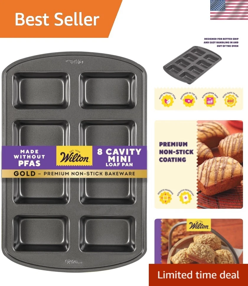 Deluxe Non-Stick Mini Loaf Pan - 15x10 Inch, Scratch Resistant, 13 Cups Capacity