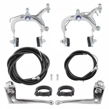 Sunlite Silver Steel Side Pull Brake Set Pair - Lightweight Caliper Brakes with