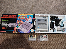 Nintendo SNES Super Nintendo PAL Grey Console Box Controller Cables + 2 Games