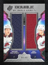 2020 SPx Double XL Duos Materials Tier 2 9/49 Nathan MacKinnon Cale Makar 00d2