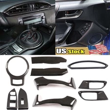 10PCS ABS Carbon Fiber Interior Trim Set For Toyota 86 / Subaru BRZ 2012-2020