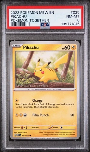 2023 POKEMON MEW EN-151 POKEMON TOGETHER  #025 PIKACHU PSA 8