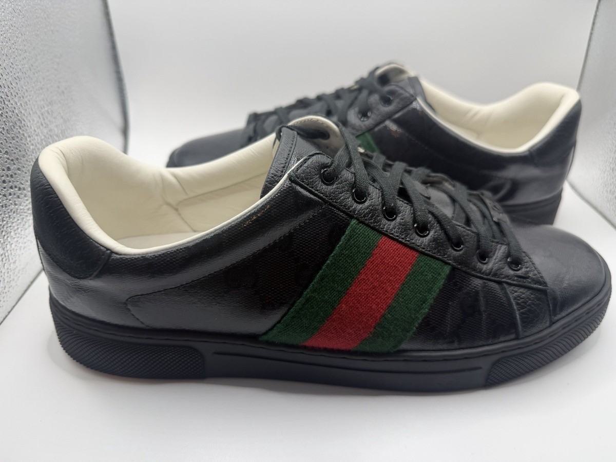 GUCCI スエード黒、36ハーフ Gucci Ace GG Crystal Canvas Sneaker Gucci Size 9/US Size 9.5 Pre