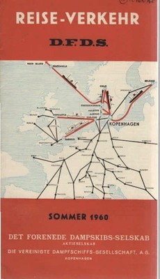 Reise-Verkehr. D.F.D.S. Sommer 1960. (Faltblatt) Vereinigte Dampfschiffs-Gesells