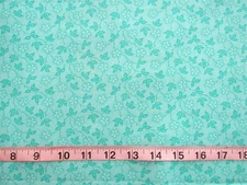 1 yd 100% Cotton Fabric "Nifty" Caribbean Blue Flowers on Leafy Vines