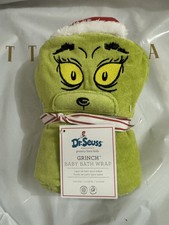 Pottery Barn Kids Grinch Christmas Holiday Bath Towel Wrap Baby Dr Seuss Santa