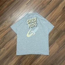 Vintage Stanley Desantis Cheesy Poofs South Park Tee Gray 90s Promo T-Shirt L